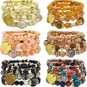 Multi-Color Beaded Bracelet Set you can choice 1color